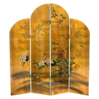 Ориентален Мебел Фт Високи Златни Кранови Екран, 16 W 72 H, декоративен предмет, ориентален дизајн, секоја пригода, секоја просторија