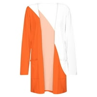 Непослушен кардиган за жени, женски модерен долги ракави со долг врат, цветна печатена кардиганска јакна Топ портокал С.