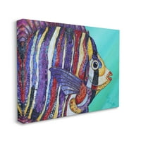 Студената индустрија широка перка различни слоевити ленти водна риба дизајн галерија за сликање завиткано платно печатење wallидна