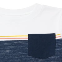 Garanimals Baby and Toddler Boy Pocket и печати маица со кратки ракави, 4-пакувања, големини 12M-5T