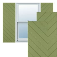 Ekena Millwork 15 W 69 H TRUE FIT PVC Diagonal Slat модерен стил фиксни ролетни за монтирање, мов зелена