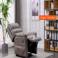 Lifesmart Делукс Моќ Лифт Масажа Лежалка Со Греење, Сива Паломино Ткаенина, 37 L 32 W 41 H