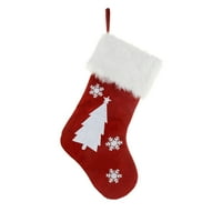 Божиќни Чорапи Крпа Божиќна Чорапа Торба И Божиќни Висечки Чорапи За Декорација На Забави И Божиќен Цртан Филм Црвен Сет