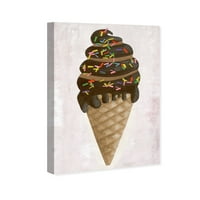 Wynwood Studio Food and Cuisine Wall Art Canvas отпечатоци од сладоледот и млековите од чоколадото „чоколади“ - кафеави, бели