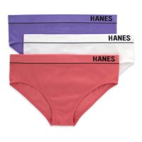 Hanes Originals Women's Leanless Rib Hi-Leg Bikini долна облека, 3-пакет