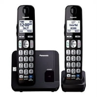Panasonic KX -TGE212B - безжичен телефон со повик за лична карта на повик - ДЕКТ 6. ПЛУС - 3 -насочна можност за повик - Црна