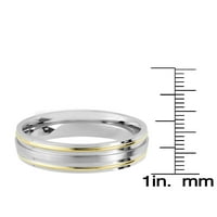 Крајбрежен накит со двојно тон не'рѓосувачки челик четкан жлечен прстен