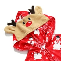 Дете Дете Снешко Хауба Ромпер Комбинезон Семејство Пижами Облека За Спиење Божиќна Облека За Дете