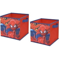 Marvel Spiderman 2-парчиња склопувачки канти за складирање, црвено