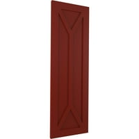 Ekena Millwork 15 W 74 H True Fit PVC San Carlos Mission Style Fixed Mount Sulters, Pepper Red