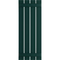 Ekena Millwork 23 W 29 H TRUE FIT PVC Четири табли распоредени од табла-n-batten ролетни, термички зелени