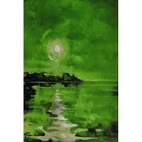 Зелени води Сликарство печатење на завиткано платно