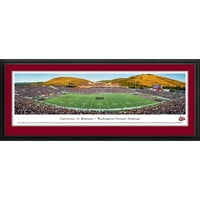 Фудбал Монтана Гризлис - дворна линија на стадионот Вашингтон -Гризли - Блејквеј Панорамас НЦАА колеџ Печати со Делукс рамка