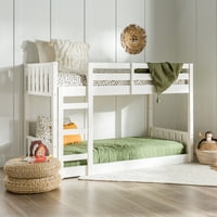 Манор Парк Борн дрвен кревет кревет, близнак-близнак, бело