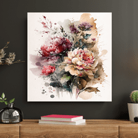 Шепот со ливчиња - Цветна акварел платно wallидна уметност
