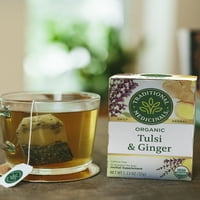 Традиционални Лекови Чај, Органски Тулси Со Ѓумбир, Кесички Чај, Брои