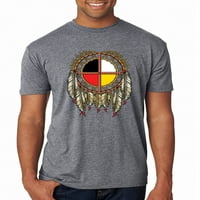 Диво Боби, Медицински тркало Dreamcatcher Домородно-американска поп култура Менс Премиум Три мешавина маица, гроздобер морнарица,