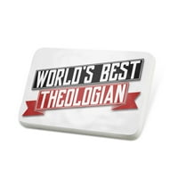 Porcelein Pin Worlds Најдобра теолошка значка за лапти - Neonblond
