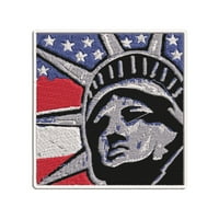 Статуа На Слободата Американско Знаме Везено Железо-На Лепенка