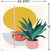 Апстрактни Кондензиран Растителни Ѕид Постер, 22.375 34