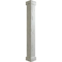 Ekena Millwork 10 W 10'H Pecky Cypress Endurathane Fau Wood Wood Non-Tapered Square Column Wrap со стандарден капитал и база