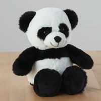 Време на одмор 8 Плишана панда полнета со животни играчки, црно -бело