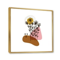 Дизајнарт Апстрактни Цвеќиња Растенија Со Елементарни Форми Јас Модерен Врамен Платно Ѕид Уметност Печатење