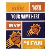 Феени Сонце во НБА -бок -блок Персонализирано ќебе за фрлање свилен допир