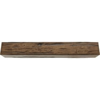 Ekena Millwork 4 W 8 H 8'l 3-страничен Riverwood Endurathane Fau Wood Teailing Beam, Premium Aded
