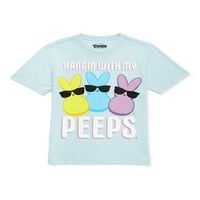 Peeps Boys Hangin маица со кратки ракави, големини 4-18