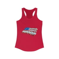 Кошула Со Американско знаме Женски Идеален Резервоар За Тркачи