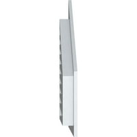 Ekena Millwork 12 W 16 H половина врв на врвот на левиот терен: Функционален, PVC Gable Vent W 1 4 рамка за рамна трим