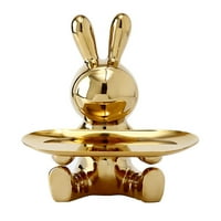 Керамички електропласирачки сад за зајаци, влезен декор за складирање на клуч