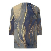 Блузи гилигилисо За Жени Плус Големина Женски Модни Печатени Маици Ракави V - Вратот Обични Врвови