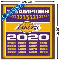Лос Анџелес Лејкерс - Постер за wallидови на шампиони, 22.375 34