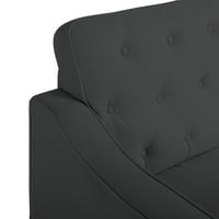 Аукфа тапациран софа за седишта - модерни софи и каучи со квадратна рака - црна