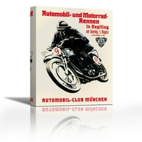 Автомобилска И Мотоциклистичка Трка-Минхен-Современа Ликовна Уметност Гикли На Платно Галерија Завиткајте-ѕид декор-Уметничко