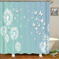 убава глуварче цвет печатење туш завеса полиестер водоотпорен завеса со кука бања завеса дома декорација
