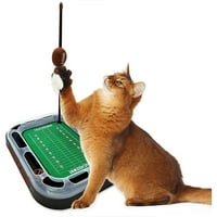 Играчка за гребење на мачки на Кливленд Браунс со мачка со мачки и пердуви за мачки и играчка за писе