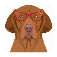 Furbaby филијали 'Vizsla носи очила за хипстер 2' платно уметност