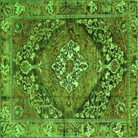 Ахгли Компанија Внатрешен Правоаголник Персиски Зелени Килими Од Традиционална Област, 8' 12'