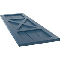 Ekena Millwork 12 W 76 H True Fit PVC Center X-Board Farmhouse Fixed Mount Sulters, Sojourn Blue