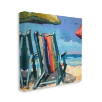 Службени индустрии живописни столици на плажа галерија за сликање завиткани од платно печатење wallидна уметност, дизајн по