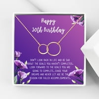 Анавија среќен 30-ти роденденски подароци од не'рѓосувачки челик моден ѓердан за роденденска картичка подарок за неа, роденденски