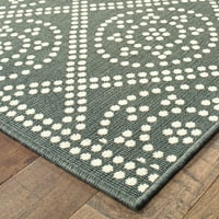 Лаурет геометриски килим на отворено, сив слонова коска 3, 4 '6'