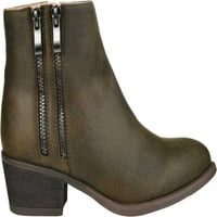 Collectionенска колекција Journee Jayda Ankle Bootie Olive Fau Suede m