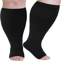 Пар плус чорапи за компресија со големина Широки парови на теле, чорапи за компресија со отворен топ за жени и мажи