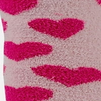 Airplus Holiday Aloe Infused Spa Crew чорапи, Pinkубов со розова мачка, женски медиум, 5-10