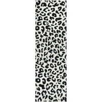 Nuloom Print Leopard Runner reck, 2 '6', темно сива