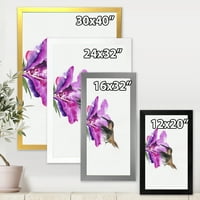 DesignArt 'Purple Fuchia Vintage Flower' Trational Rramed Art Print